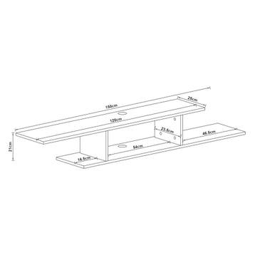 [en.casa] TV wandplank Støvring 21x150x25 cm zwart, Huis en Inrichting, Verzenden, Nieuw
