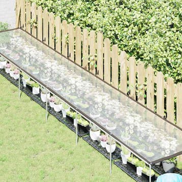 vidaXL Plantenafdekking met zeilringen 1x6 m polyethyleen, Verzenden