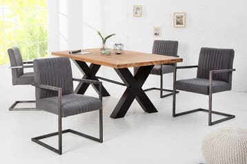Moderne sledefauteuil BIG ASTON vintage grijs geborsteld, Ophalen of Verzenden, Nieuw