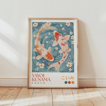 Japanse Kunst Poster: Yayoi Kusama Stijl Vliegende Kraanvoge, Verzenden, Nieuw
