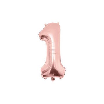 Folie Ballon cijfer 1 Rose Goud 86 cm, Verzenden, Nieuw, Feestartikel, Verjaardag
