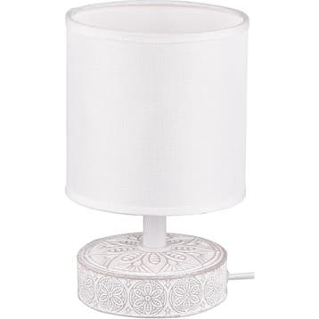 LED Tafellamp - Trion Maria - E14 Fitting - Rond - Mat Wit -, Ophalen of Verzenden, Nieuw, Keramiek, Overige fittingen