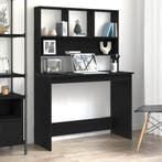 vidaXL Bureau met schappen 102x45x148 cm bewerkt hout zwart, Verzenden, Nieuw