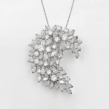 Hanger - 18 karaat Witgoud, D/VVS - 3.70ct. tw. Diamant