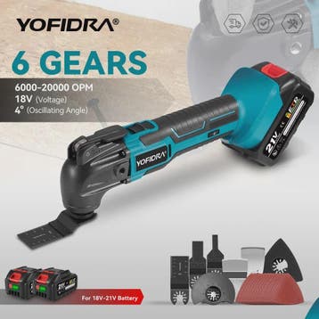 YOFIDRA Snoerloze Multitool met 6 Versnellingen - Zagen, Sch, Verzenden, Nieuw