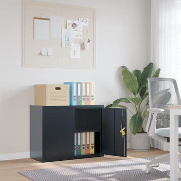 vidaXL Archiefkast 90x40x70 cm staal antracietkleurig, Verzenden, Nieuw