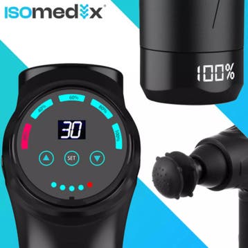 Isomedix massage gun zwart – 30 intensiteitsniveaus met 1., Ophalen of Verzenden, Nieuw