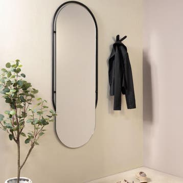 Spinder Design Orbis oval 160 spiegel 159x59 cm - zwart, Huis en Inrichting, Woonaccessoires | Spiegels, Verzenden, Nieuw