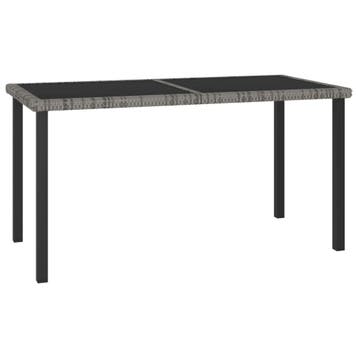 vidaXL Tuintafel 140x70x73 cm poly rattan grijs, Verzenden, Nieuw