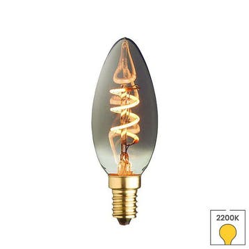 LED kaarslamp E14 | 1.2 watt | 2200K warm wit | Smoke |, Verzenden, Nieuw, E14 (klein), Overige typen