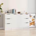 vidaXL Dressoirs 3 st bewerkt hout wit, Verzenden, Nieuw, 50 tot 100 cm, 25 tot 50 cm