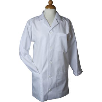 Stofjas, L: 85 cm, afm large, Mouwlengte 61 cm, wit, 1 stuk, Nieuw