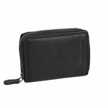 HillBurry Unisex Creditcardhouder Waaier RFID - Leer - Zwart, Overige merken, Verzenden, Zwart, Nieuw