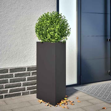 vidaXL Plantenbak driehoek 40x34,5x75 cm staal zwart, Verzenden, Nieuw, Metaal