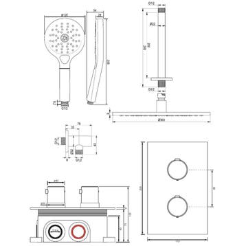 Inbouw Regendouche Set Brauer Copper Edition Plafond Uitloop, Ophalen of Verzenden, Nieuw