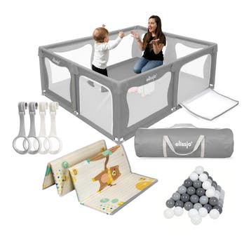 Elissio® Grondbox 180×150 cm Grijs - speelballen Limited edi, Verzenden, Nieuw