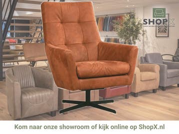 Leren draaifauteuil Central - Kenia Rost (oranje), Nieuw, Ophalen of Verzenden, 75 tot 100 cm, Industrieel, Modern