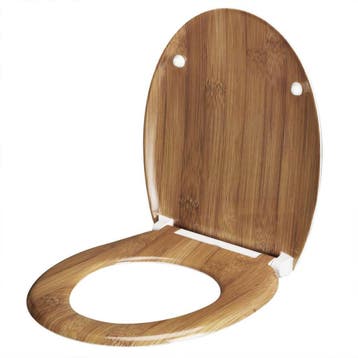 Wc-bril Bamboe-look met soft close mechanisme (Badkamer), Verzenden, Nieuw