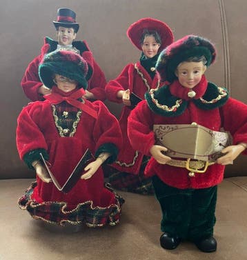 Kerstdecoratie (4) - Textiel - Poppen Carolers, Nieuw