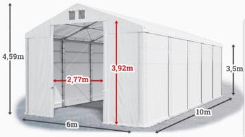 Opslagtent Wikinger Premium 6 x 10 x 4,6 mtr (PVC Partytent), Verzenden, Nieuw, 2 meter of meer, Partytent