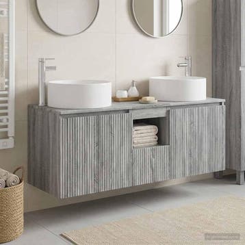 vidaXL Badkamerkastenset 3 st Grijs Sonoma 49,5 x 44,5 x, Verzenden, Nieuw