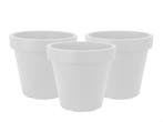 Set van 3 stuks Kunststof Bloempot Wit Ø48cm Dubbelwandig, Tuin en Terras, Bloempotten, Ophalen of Verzenden, Nieuw