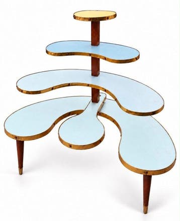 Plantentafel - Hout, Messing - Vintage plantentafel