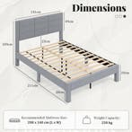 LIVSK Fluwelen Tweepersoonsbed - 200 x 140 cm - Luxe Schuimv, Verzenden, Nieuw