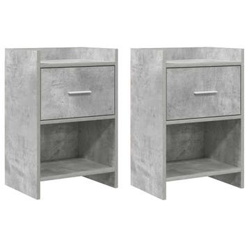 vidaXL Nachtkastjes 2 st Betongrijs 40 x 30 x 60 cm Bewerkt, Minder dan 45 cm, Verzenden, Nieuw, 55 tot 70 cm