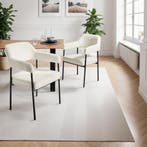 Eetkamerstoel Doé, gestoffeerd, stalen poten - Geweven stof, Verzenden, Nieuw