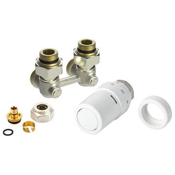 Haakse design aansluitset met thermostaatknop - 16mm, Verzenden, Nieuw