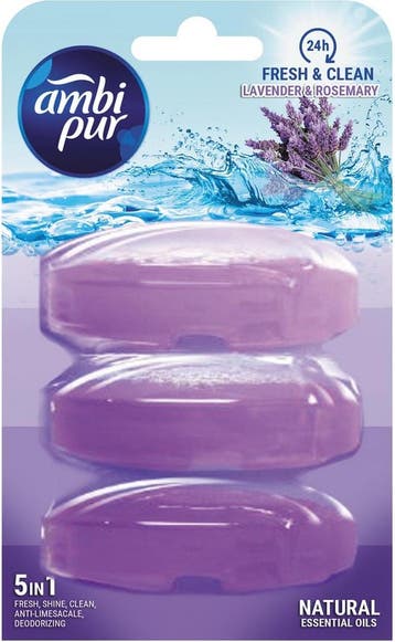 Toiletblok navulling Ambi Pur lavendel en rozemarijn 3 x 55, Verzenden