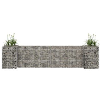 vidaXL Gabion plantenbak H-vormig 260x40x60 cm staaldraad, Tuin en Terras, 100 cm of meer, Verzenden, Nieuw, Metaal