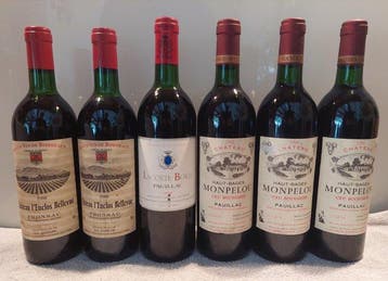 1988 Lacoste-Borie Pauillac, x 3 Château Haut-Bages Monpelou, Nieuw