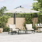 vidaXL Parasol met stalen paal 269x269x235 cm wit, Verzenden, Nieuw, 2 tot 3 meter