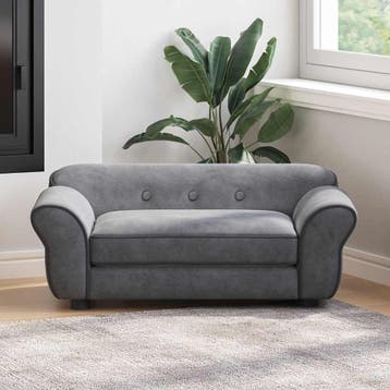vidaXL Hondenbank 72x45x30 cm pluche donkergrijs, Verzenden, Nieuw