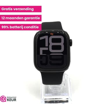 Apple Watch Serie 10 42mm jet black | 99% batterij, Stressniveau, Verzenden, Zwart, IOS