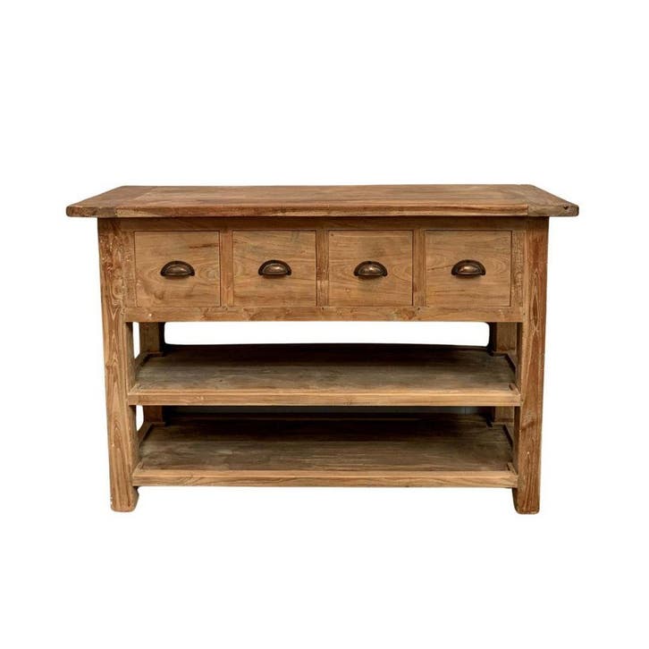 Klassieke dingklik sidetable met 2 legplanken -  120, Huis en Inrichting, Tafels | Sidetables, Ophalen of Verzenden