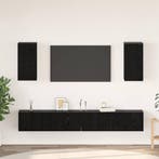 vidaXL Wand tv-kast Wandgemonteerd 3 pcs Zwart Eiken Bewerkt, Minder dan 50 cm, Verzenden, Nieuw, Minder dan 100 cm