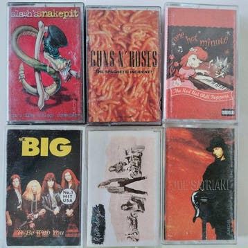 Various Artists/Bands in Rock - 6 x tapes feat. Guns N, Nieuw in verpakking