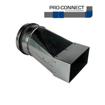 Verloopstuk Asymmetrisch rechthoekig 110 x 55mm naar rond, Verzenden, Nieuw
