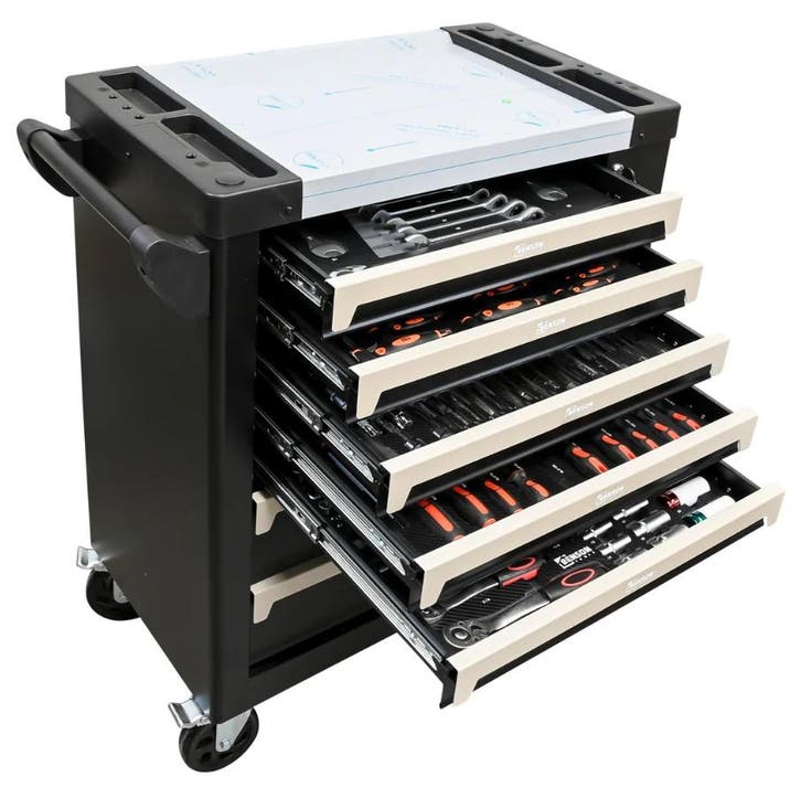 Gereedschapswagen gevuld 7 laden 250 delig, Doe-het-zelf en Verbouw, Gereedschapskisten, Nieuw, Verzenden