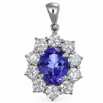 Zonder minimumprijs - Hanger - 18 karaat Witgoud - 2.95ct.