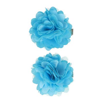 Haarspeld Duckklem 5cm – Haarbloem - Aqua Blauw - Set van 2, Nieuw
