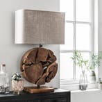 *WOONWINKEL* Must Living All Around The World Tafellamp Teak, Huis en Inrichting, Lampen | Tafellampen, Verzenden, Nieuw