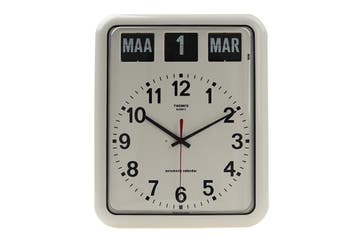 Kalenderklok groot analoog BQ-12A wit NL, Ophalen of Verzenden, Nieuw