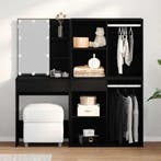 vidaXL LED Make-up Tafel Set met lade Zwart Eiken 140 x 40 x, Verzenden, Nieuw