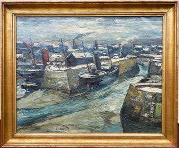 Anders Osterlind (1887-1960) - Rouen - le vieux port de, Antiek en Kunst