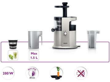 Philips Avance HR1882/31 - Slowjuicer - 200W - Zilver Zwart, Witgoed en Apparatuur, Juicers, Verzenden, Nieuw