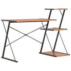vidaXL Bureau met schap 116x50x93 cm zwart en bruin, Verzenden, Nieuw